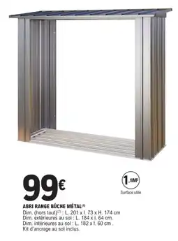 E.Leclerc Brico ABRI RANGE BÛCHE MÉTAL offre