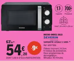 E.Leclerc SEVERIN MICRO-ONDES SOLO offre