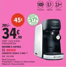 E.Leclerc BOSCH MACHINE À CAPSULE offre