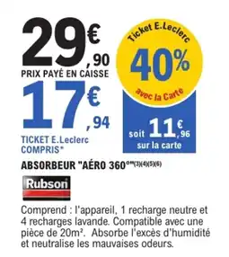 E.Leclerc Brico Rubson ABSORBEUR "AÉRO 360°" offre