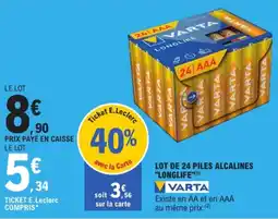E.Leclerc VARTA piles alcalines offre
