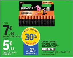 E.Leclerc DURACELL Piles offre