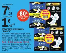 E.Leclerc Always Serviettes hygiéniques offre