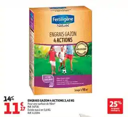 Auchan Fertiligene Naturel ENGRAIS GAZON 4 ACTIONS offre