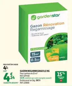 Auchan gardenstar Gazon Rénovation Regarnissage offre