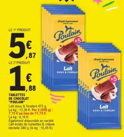 E.Leclerc Poulain Tablettes de chocolat offre