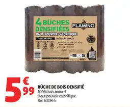 Auchan FLAMINO Bûche de bois densifié offre