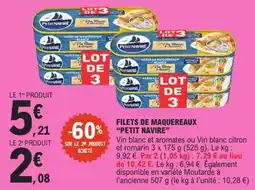 E.Leclerc PETIT NAVIRE FILETS DE MAQUEREAUX offre