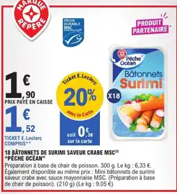E.Leclerc Pêche Océan Bâtonnets Surimi offre