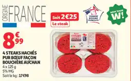 Auchan Supermarché Bouchère Auchan 4 Steaks Hachés Pur Bœuf offre
