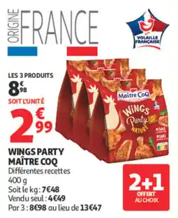 Auchan Supermarché Maître Coq Wings Party offre