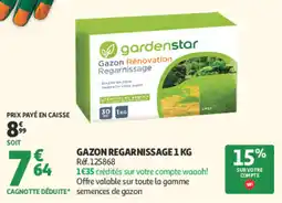 Auchan gardenstar Gazon Rénovation Regarnissage offre