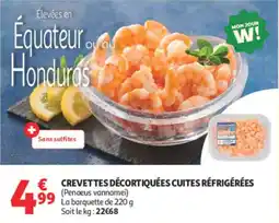 Auchan Supermarché CREVETTES DÉCORTIQUÉES CUITES RÉFRIGÉRÉES offre