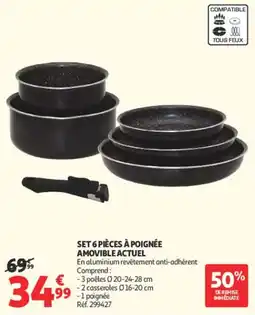 Auchan Supermarché SET 6 PIÈCES À POIGNÉE offre