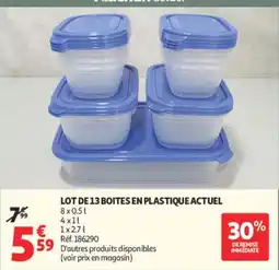 Auchan Supermarché LOT DE 13 BOITES EN PLASTIQUE ACTUEL offre