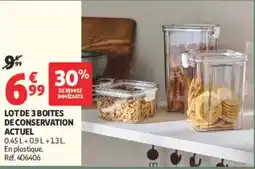Auchan Supermarché Lot de 3 boites de conservation offre