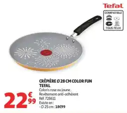 Auchan TEFAL CRÊPIÈRE Ø 28 CM COLOR FUN offre