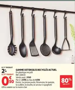 Auchan GAMME USTENSILES RECYCLÉS ACTUEL offre