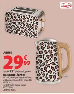 Auchan Menastyl Bouilloire Léopard offre