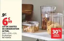Auchan LOT DE 3 BOITES DE CONSERVATION offre