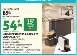 Auchan Qilive Machine espresso à capsules offre