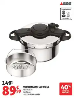 Auchan SEB AUTOCUISEUR CLIPSO 6 L offre