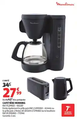 Auchan Supermarché Moulinex Cafetière Morning offre