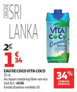 Auchan VITA COCO EAU DE COCO offre