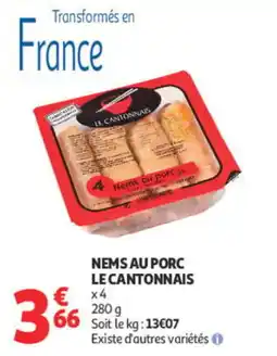 Auchan LE CANTONNAIS Nems au porc offre