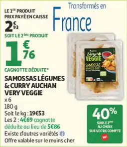 Auchan Very Veggie Samossas Légumes & Curry offre