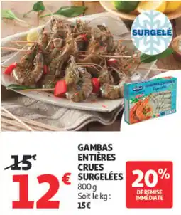 Auchan Gambas entières crues surgelées offre