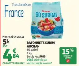Auchan Auchan Bâtonnets surimi offre