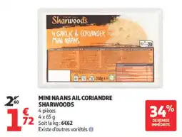 Auchan Sharwoods MINI NAANS AIL CORIANDRE offre