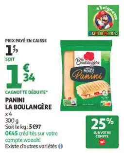 Auchan La Boulangerie Panini offre