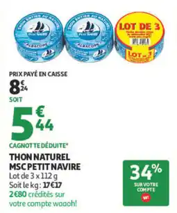 Auchan Petit Navire Thon naturel offre