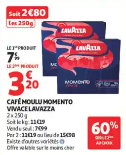 Auchan LAVAZZA CAFÉ MOULU MOMENTO VIVACE offre
