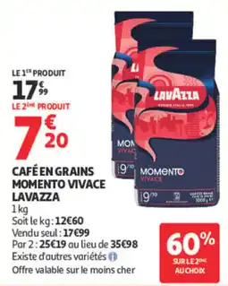 Auchan LAVAZZA CAFÉ EN GRAINS MOMENTO VIVACE offre