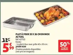 Auchan PLAT À FOUR 35 X 26 CM EN INOX offre