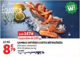 Auchan GAMBAS ENTIÈRES CUITES RÉFRIGÉRÉES offre