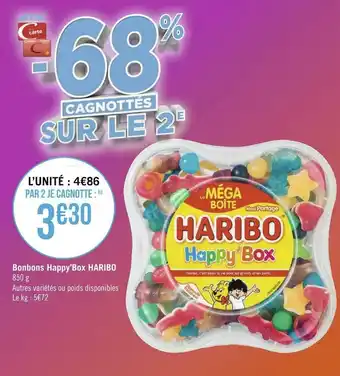 Géant Casino Haribo bonbons happy’box offre