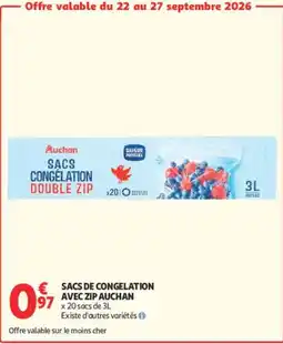 Auchan Auchan Sacs congélation double zip offre