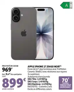 Auchan APPLE IPHONE 17 256GO NOIR offre