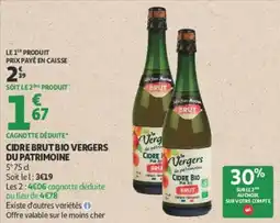 Auchan Vergers du patrimoine Cidre Brut Bio offre