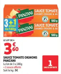 Auchan PANZANI SAUCE TOMATE OIGNONS offre