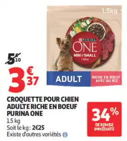 Auchan PURINA ONE CROQUETTE POUR CHIEN ADULTE RICHE EN BOEUF offre