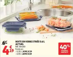 Auchan BOITE EN VERRE STRIÉE offre