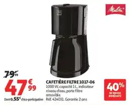 Auchan Melitta Cafetière Filtre offre