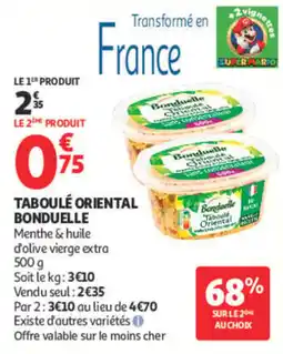 Auchan Bonduelle Taboulé Oriental offre