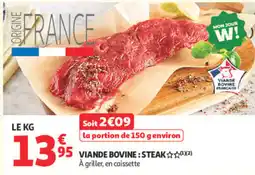 Auchan MON JOUR W! VIande bovine : steak offre