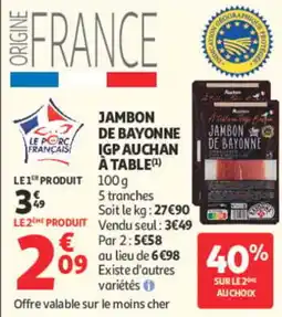 Auchan JAMBON DE BAYONNE IGP AUCHAN offre